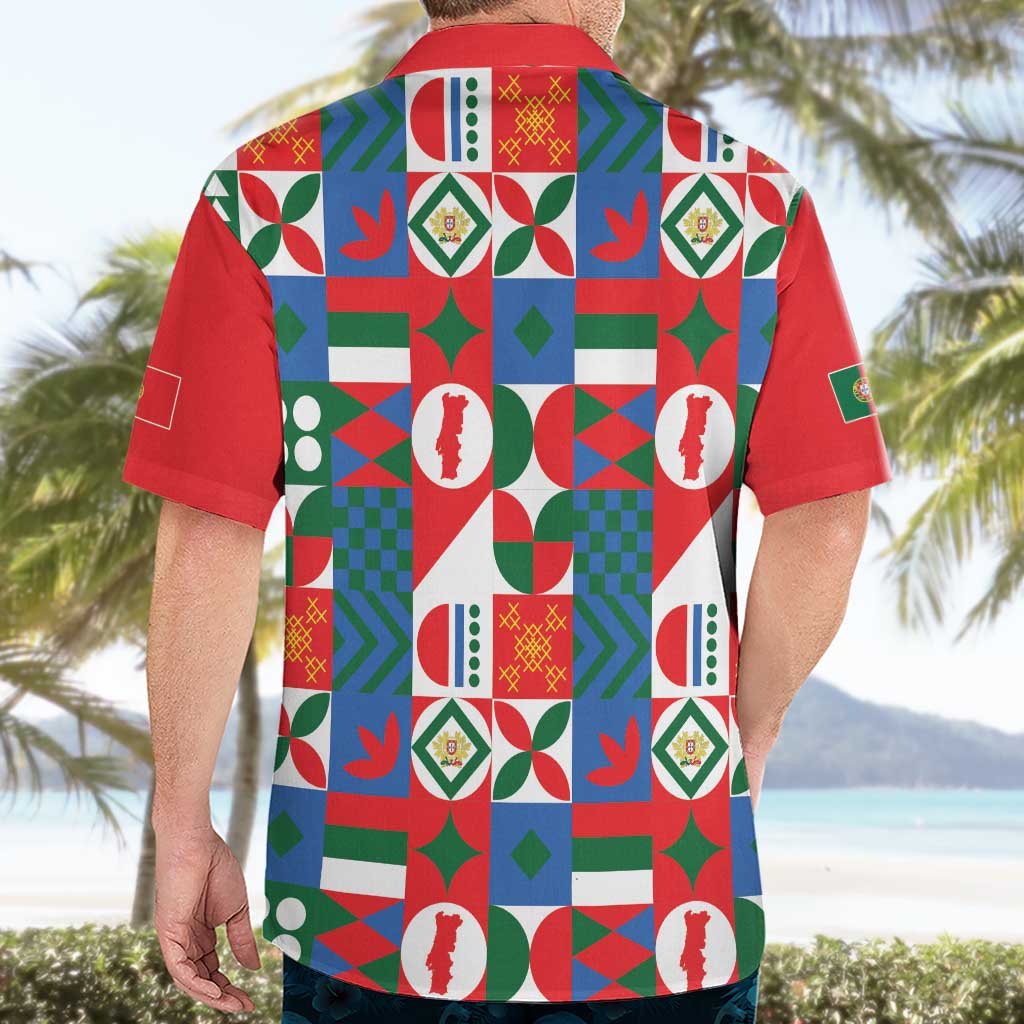 Portugal Football Hawaiian Shirt Patchwork National Flag Design - Wonder Print Shop