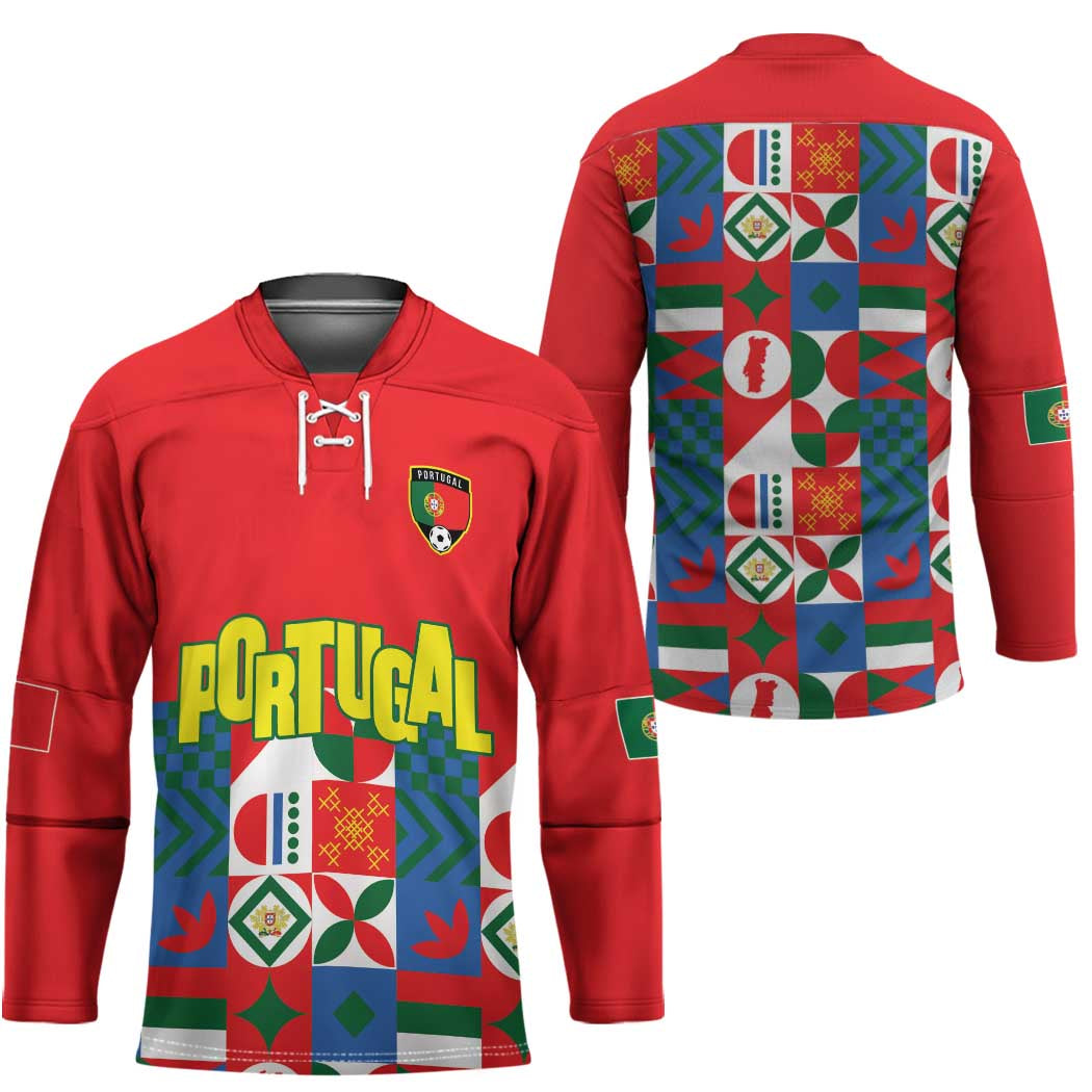 Portugal Football Hockey Jersey Patchwork National Flag Design - Wonder Print Shop