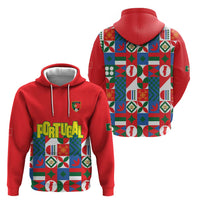 Portugal Football Hoodie Patchwork National Flag Design - Wonder Print Shop