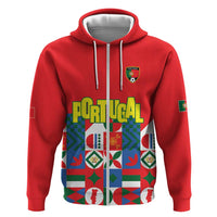 Portugal Football Hoodie Patchwork National Flag Design - Wonder Print Shop