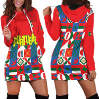 Portugal Football Hoodie Dress Patchwork National Flag Design - Wonder Print Shop