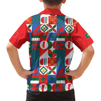 Portugal Football Kid Hawaiian Shirt Patchwork National Flag Design - Wonder Print Shop