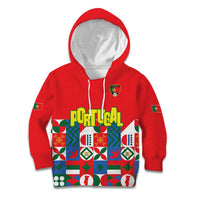 Portugal Football Kid Hoodie Patchwork National Flag Design - Wonder Print Shop