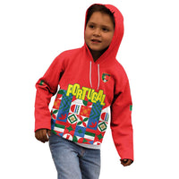 Portugal Football Kid Hoodie Patchwork National Flag Design - Wonder Print Shop