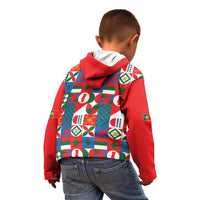 Portugal Football Kid Hoodie Patchwork National Flag Design - Wonder Print Shop
