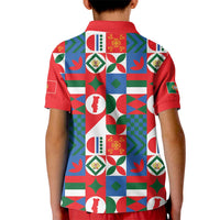 Portugal Football Kid Polo Shirt Patchwork National Flag Design - Wonder Print Shop