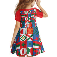 Portugal Football Kid Short Sleeve Dress Patchwork National Flag Design - Wonder Print Shop