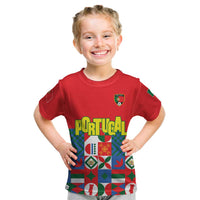 Portugal Football Kid T Shirt Patchwork National Flag Design - Wonder Print Shop