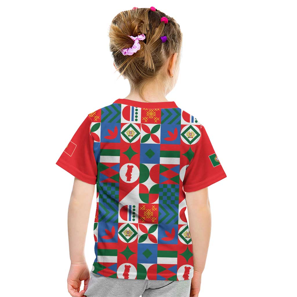 Portugal Football Kid T Shirt Patchwork National Flag Design - Wonder Print Shop