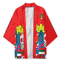 Portugal Football Kimono Patchwork National Flag Design - Wonder Print Shop