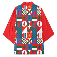 Portugal Football Kimono Patchwork National Flag Design - Wonder Print Shop