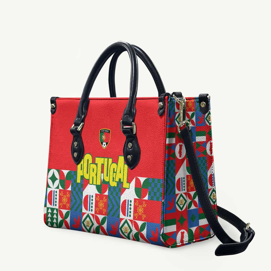 Portugal Football Leather Bag Patchwork National Flag Design - Wonder Print Shop