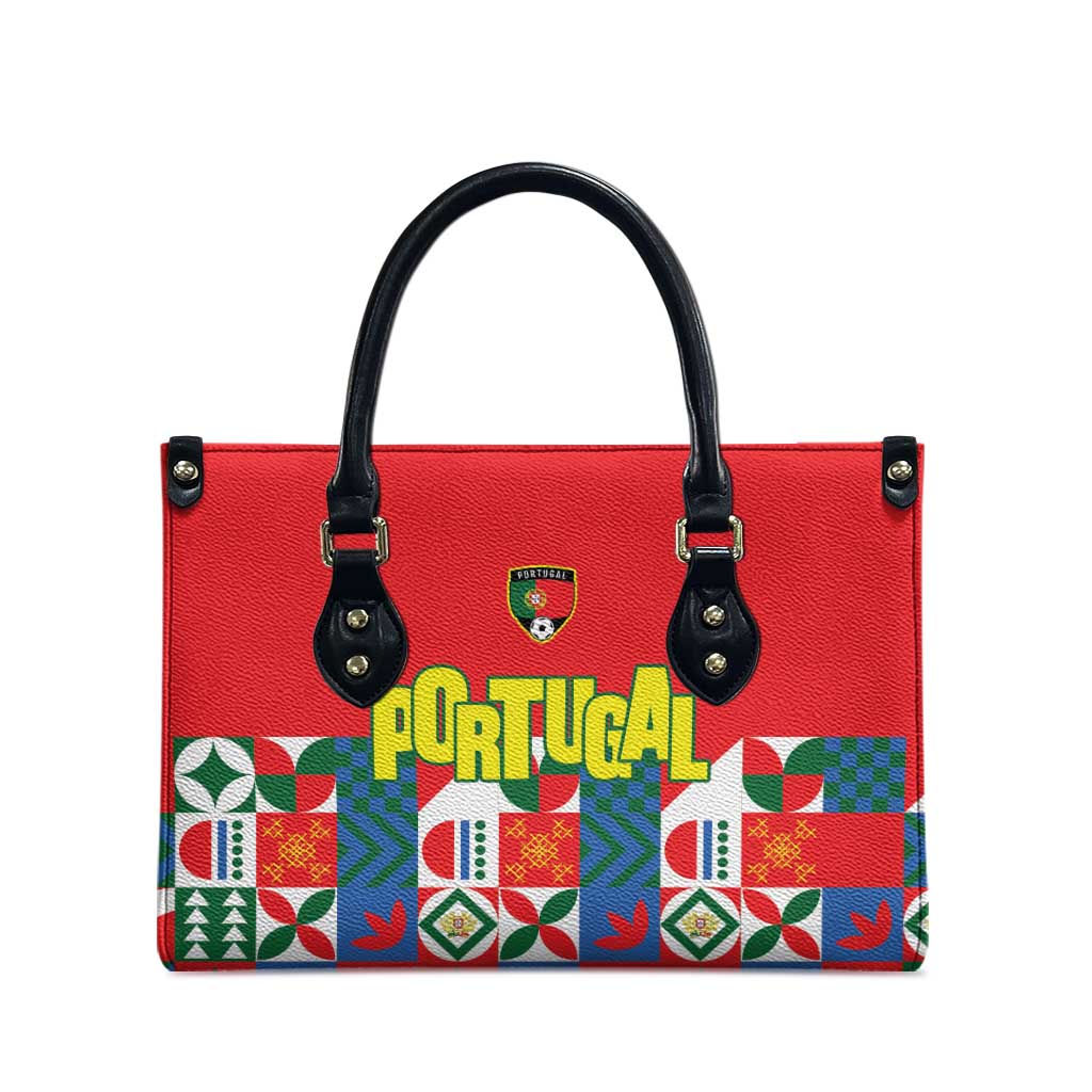 Portugal Football Leather Bag Patchwork National Flag Design - Wonder Print Shop