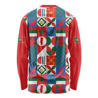 Portugal Football Long Sleeve Shirt Patchwork National Flag Design - Wonder Print Shop