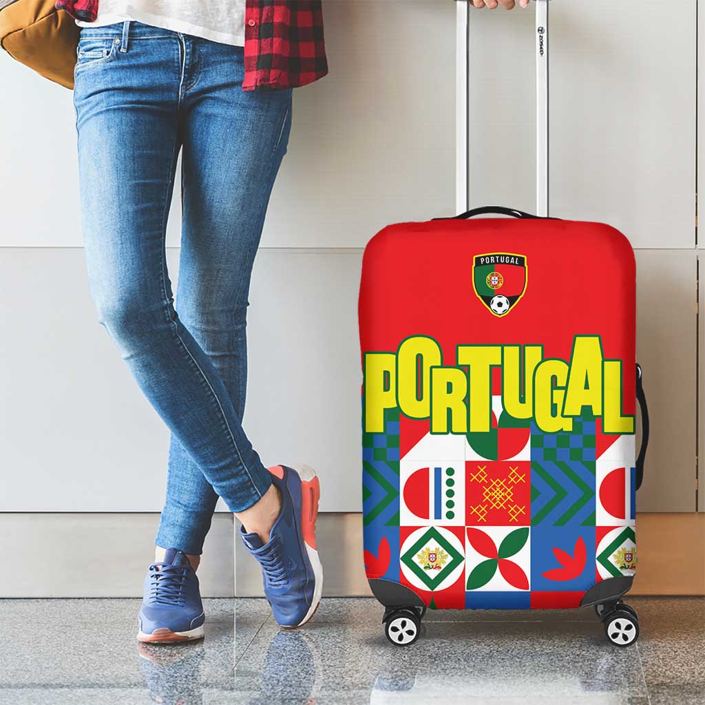 Portugal Football Luggage Cover Patchwork National Flag Design - Wonder Print Shop