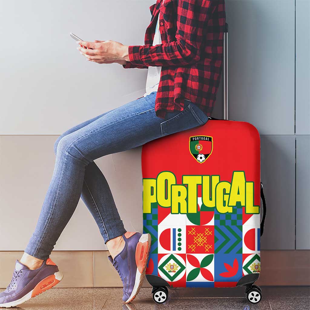 Portugal Football Luggage Cover Patchwork National Flag Design - Wonder Print Shop