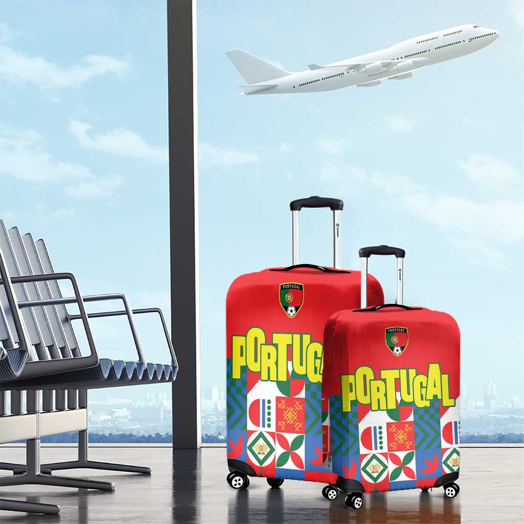 Portugal Football Luggage Cover Patchwork National Flag Design - Wonder Print Shop