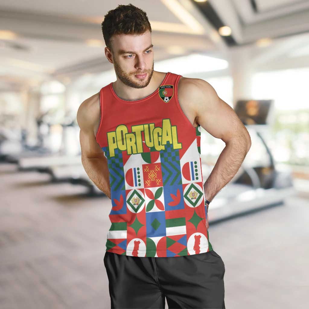 Portugal Football Men Tank Top Patchwork National Flag Design - Wonder Print Shop