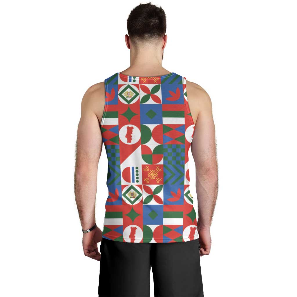 Portugal Football Men Tank Top Patchwork National Flag Design - Wonder Print Shop