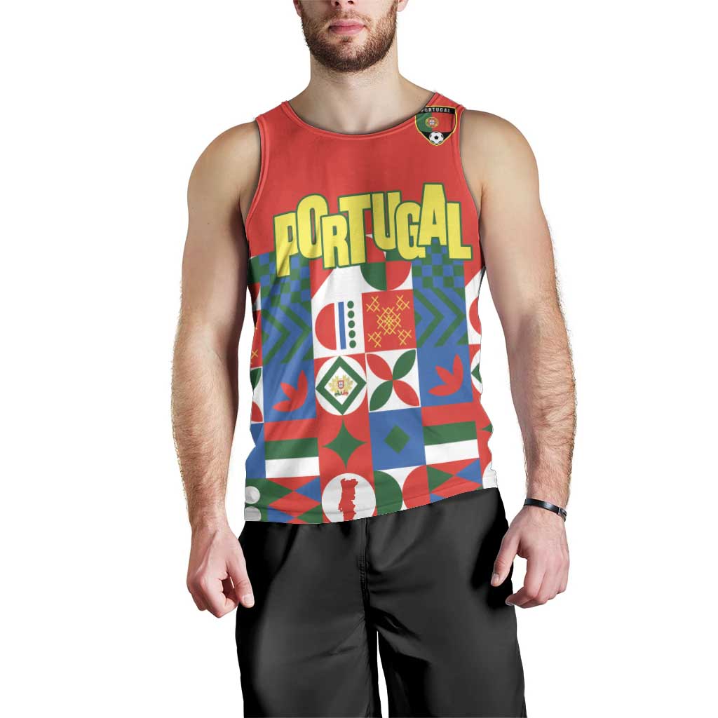 Portugal Football Men Tank Top Patchwork National Flag Design - Wonder Print Shop