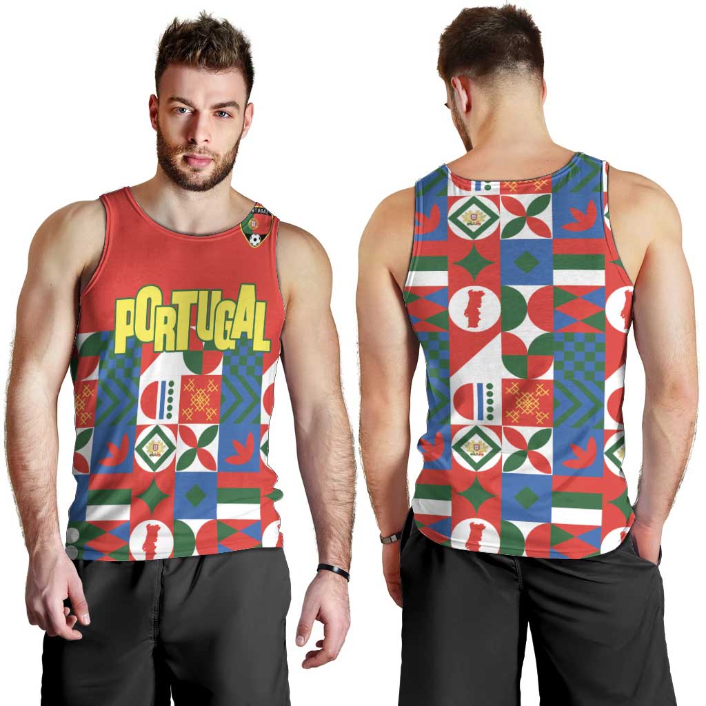 Portugal Football Men Tank Top Patchwork National Flag Design - Wonder Print Shop