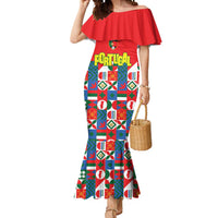 Portugal Football Mermaid Dress Patchwork National Flag Design - Wonder Print Shop