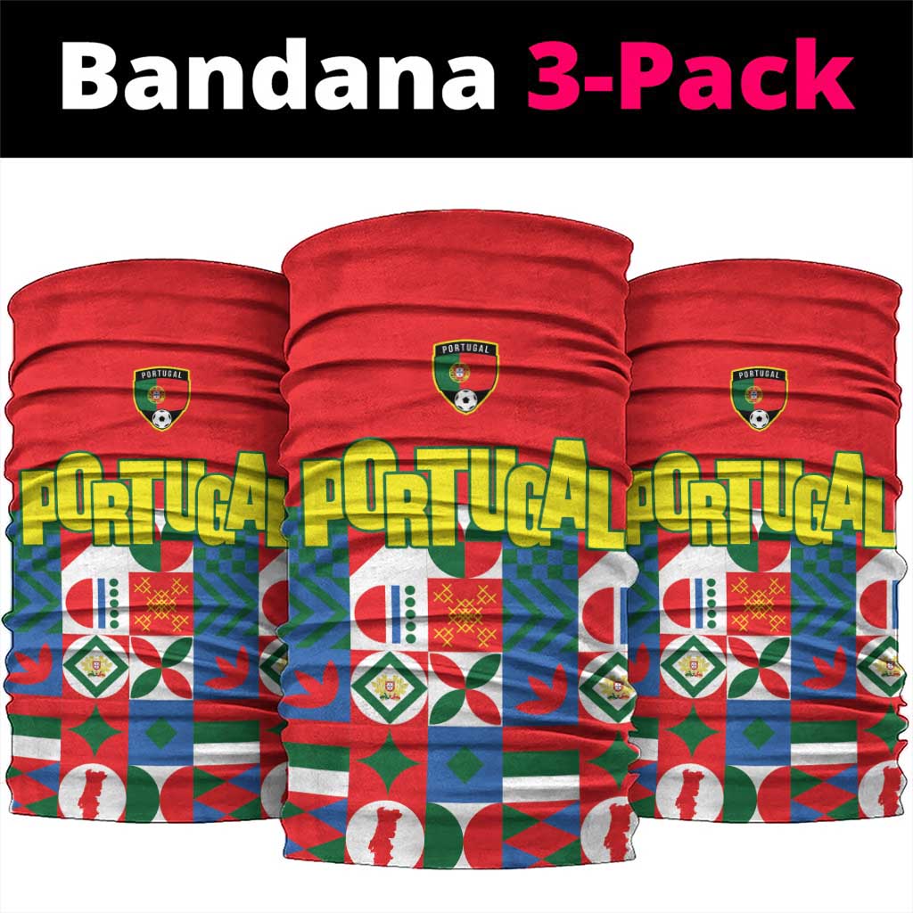 Portugal Football Neck Gaiter Patchwork National Flag Design - Wonder Print Shop