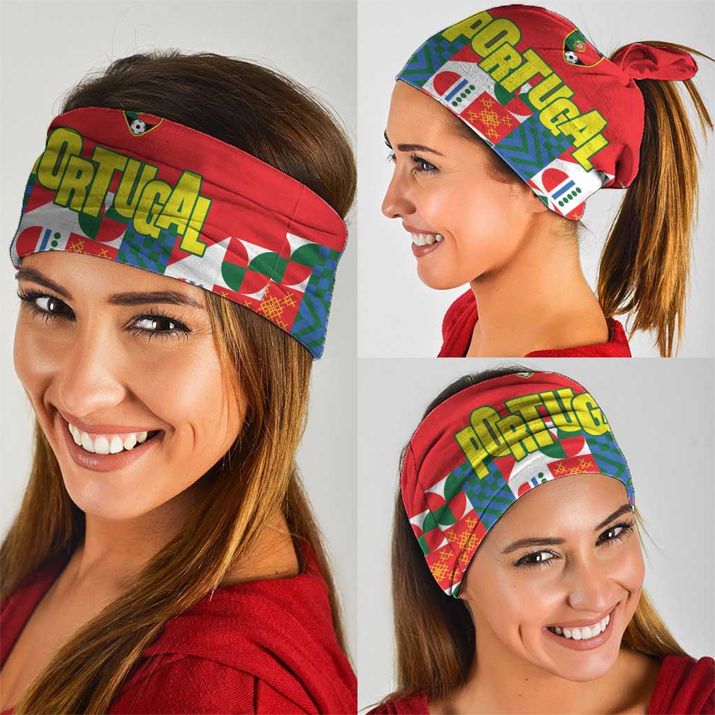 Portugal Football Neck Gaiter Patchwork National Flag Design - Wonder Print Shop