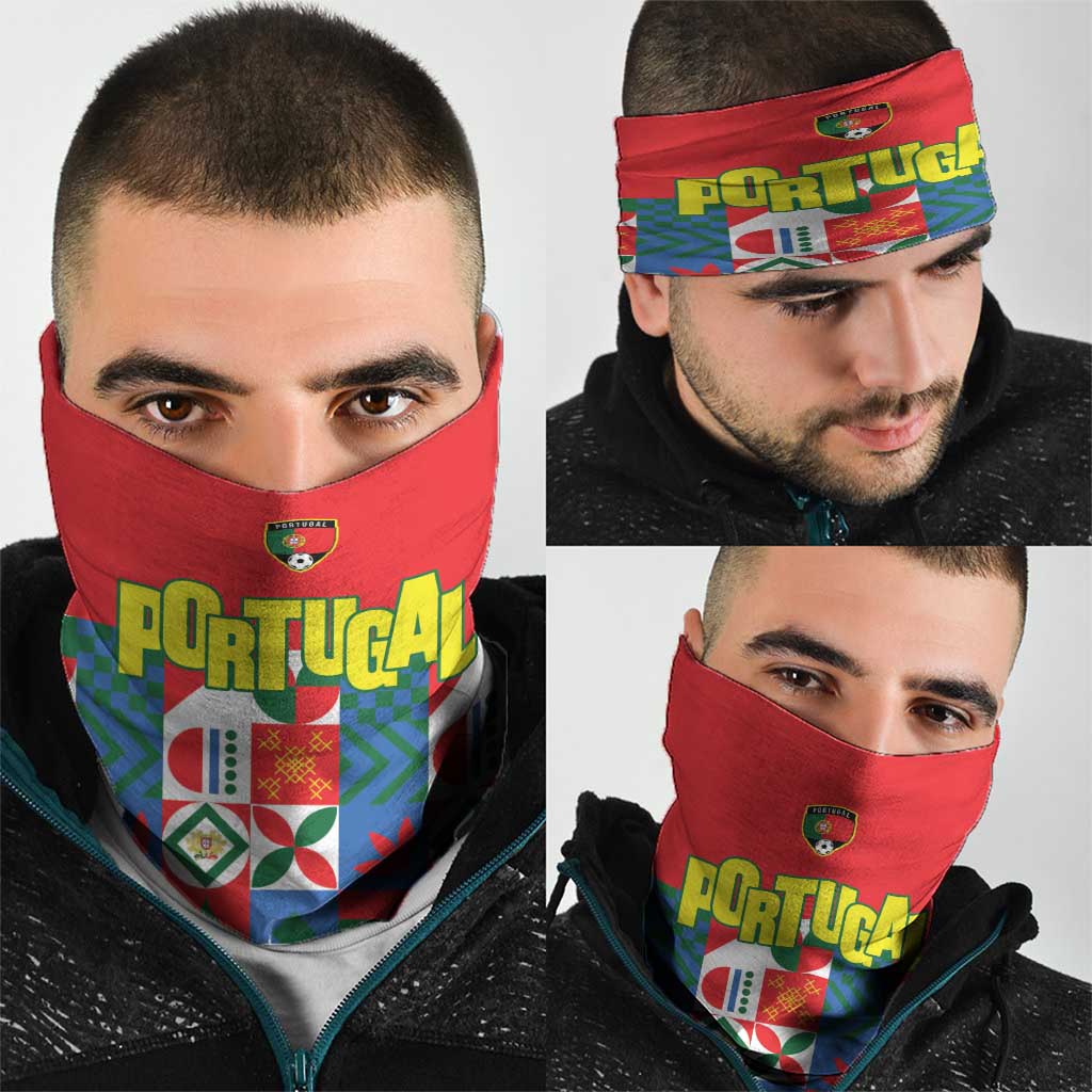 Portugal Football Neck Gaiter Patchwork National Flag Design - Wonder Print Shop