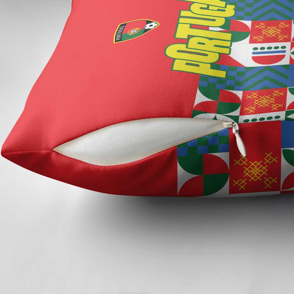 Portugal Football Pillow Cover Patchwork National Flag Design - Wonder Print Shop