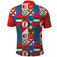 Portugal Football Polo Shirt Patchwork National Flag Design - Wonder Print Shop