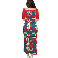 Portugal Football Puletasi Patchwork National Flag Design - Wonder Print Shop