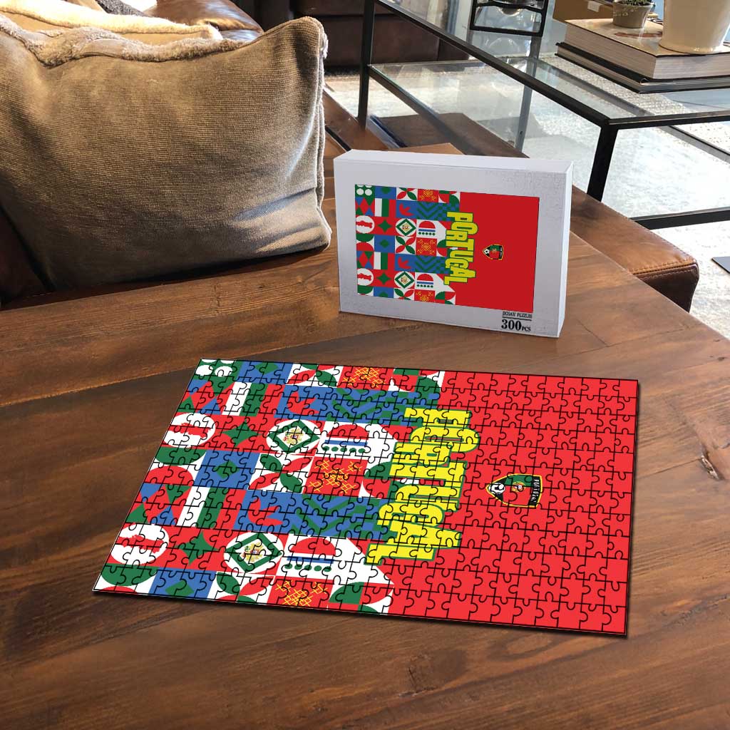 Portugal Football Puzzle Patchwork National Flag Design - Wonder Print Shop