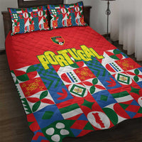 Portugal Football Quilt Bed Set Patchwork National Flag Design - Wonder Print Shop