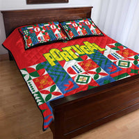 Portugal Football Quilt Bed Set Patchwork National Flag Design - Wonder Print Shop