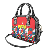 Portugal Football Shoulder Handbag Patchwork National Flag Design - Wonder Print Shop