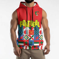 Portugal Football Sleeveless Hoodie Patchwork National Flag Design - Wonder Print Shop