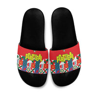 Portugal Football Slide Sandals Patchwork National Flag Design - Wonder Print Shop