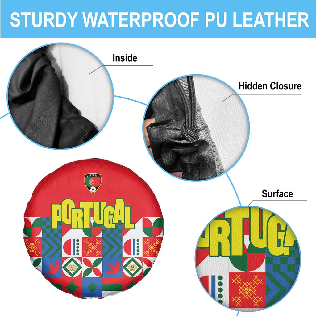Portugal Football Spare Tire Cover Patchwork National Flag Design - Wonder Print Shop