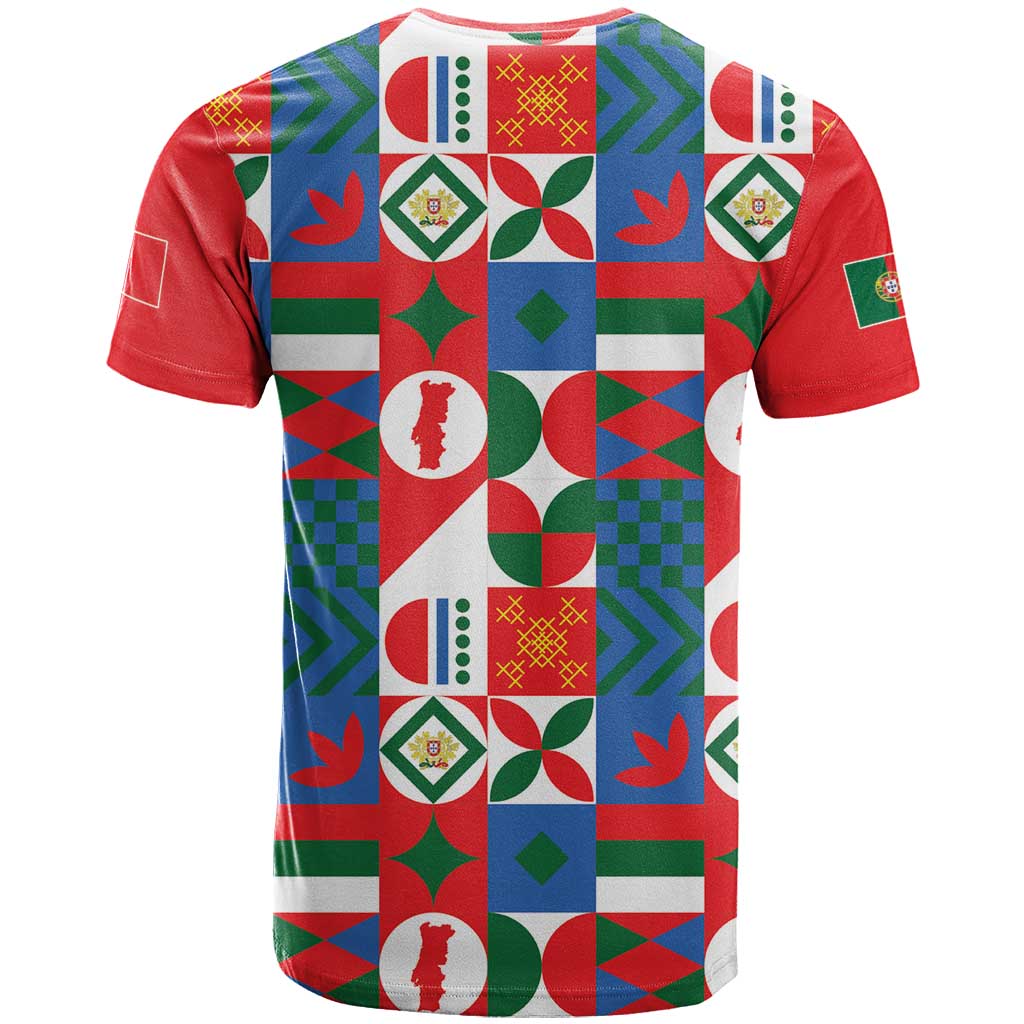 Portugal Football T Shirt Patchwork National Flag Design - Wonder Print Shop
