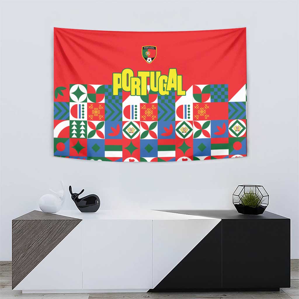Portugal Football Tapestry Patchwork National Flag Design - Wonder Print Shop