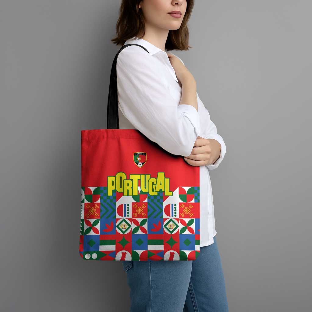 Portugal Football Tote Bag Patchwork National Flag Design - Wonder Print Shop