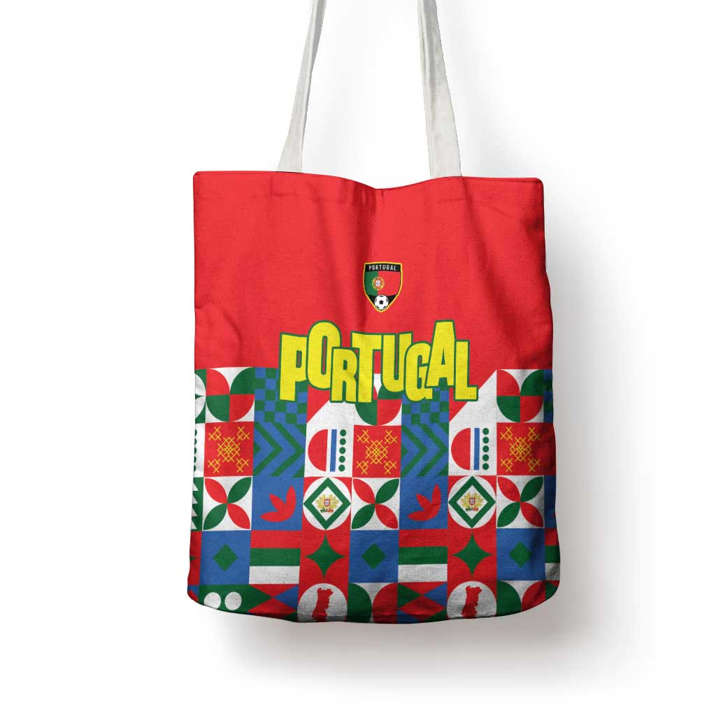 Portugal Football Tote Bag Patchwork National Flag Design - Wonder Print Shop