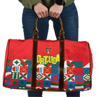 Portugal Football Travel Bag Patchwork National Flag Design - Wonder Print Shop