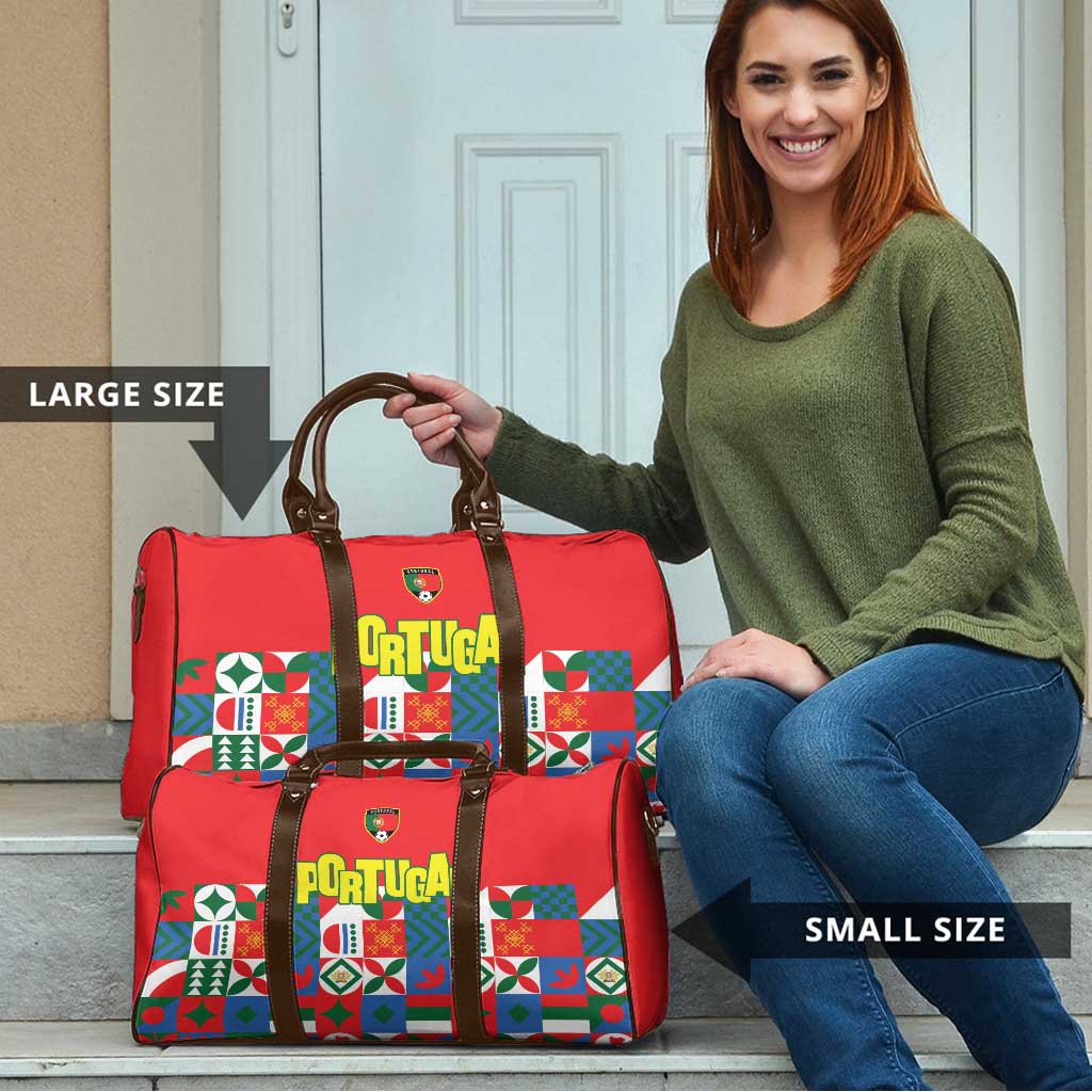 Portugal Football Travel Bag Patchwork National Flag Design - Wonder Print Shop