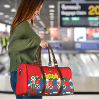 Portugal Football Travel Bag Patchwork National Flag Design - Wonder Print Shop