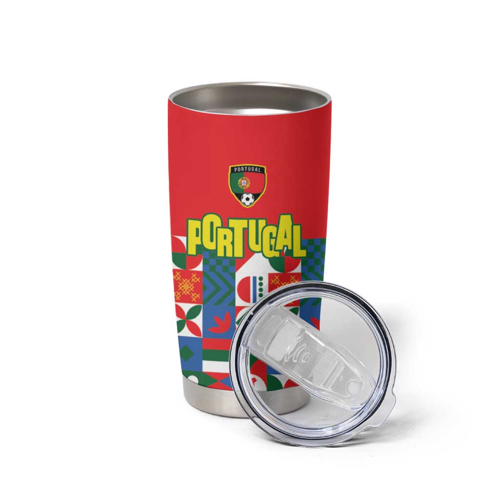 Portugal Football Tumbler Cup Patchwork National Flag Design - Wonder Print Shop