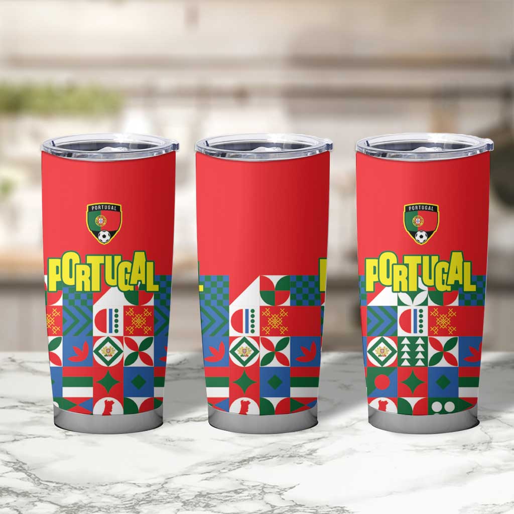 Portugal Football Tumbler Cup Patchwork National Flag Design - Wonder Print Shop