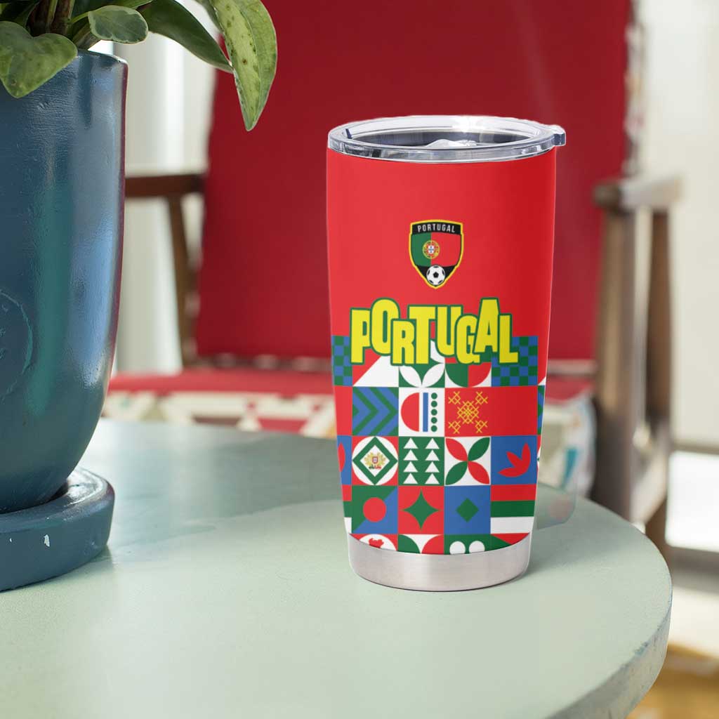 Portugal Football Tumbler Cup Patchwork National Flag Design - Wonder Print Shop