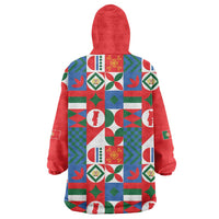 Portugal Football Wearable Blanket Hoodie Patchwork National Flag Design - Wonder Print Shop